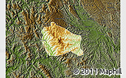 Physical Map of Nguyen Binh, darken