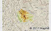 Physical Map of Nguyen Binh, shaded relief outside