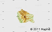 Physical Map of Nguyen Binh, single color outside
