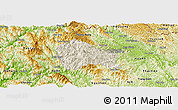 Shaded Relief Panoramic Map of Nguyen Binh, physical outside