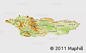 Physical Panoramic Map of Cao Bang, cropped outside