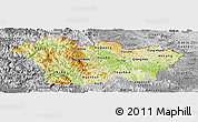 Physical Panoramic Map of Cao Bang, desaturated