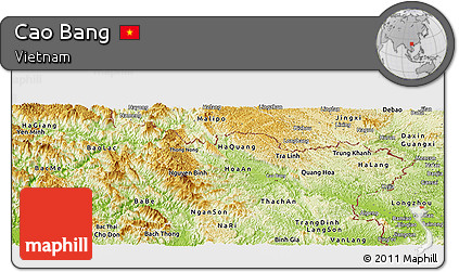 Physical Panoramic Map of Cao Bang