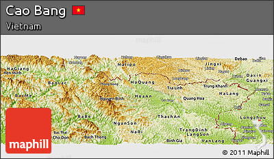 Physical Panoramic Map of Cao Bang
