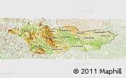 Physical Panoramic Map of Cao Bang, lighten