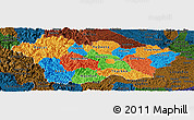 Political Panoramic Map of Cao Bang, darken