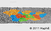 Political Panoramic Map of Cao Bang, desaturated