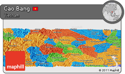 Political Panoramic Map of Cao Bang