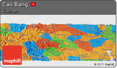 Political Panoramic Map of Cao Bang