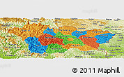 Political Panoramic Map of Cao Bang, physical outside