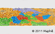 Political Panoramic Map of Cao Bang, political shades outside