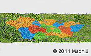 Political Panoramic Map of Cao Bang, satellite outside