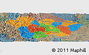 Political Panoramic Map of Cao Bang, semi-desaturated