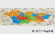 Political Panoramic Map of Cao Bang, shaded relief outside