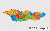 Political Panoramic Map of Cao Bang, single color outside