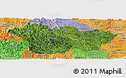 Satellite Panoramic Map of Cao Bang, political shades outside