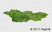 Satellite Panoramic Map of Cao Bang, single color outside