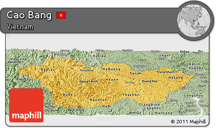 Savanna Style Panoramic Map of Cao Bang