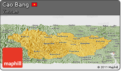 Savanna Style Panoramic Map of Cao Bang