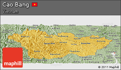 Savanna Style Panoramic Map of Cao Bang