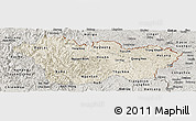 Shaded Relief Panoramic Map of Cao Bang, semi-desaturated