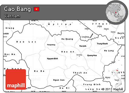 Blank Simple Map of Cao Bang