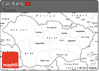 Blank Simple Map of Cao Bang