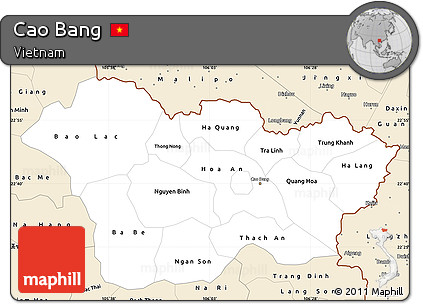 Classic Style Simple Map of Cao Bang