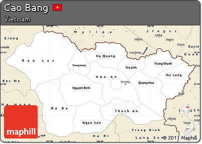 Classic Style Simple Map of Cao Bang