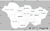 Gray Simple Map of Cao Bang, single color outside