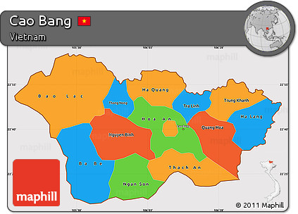 Political Simple Map of Cao Bang, cropped outside