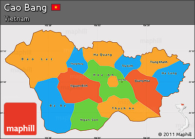 Political Simple Map of Cao Bang, cropped outside