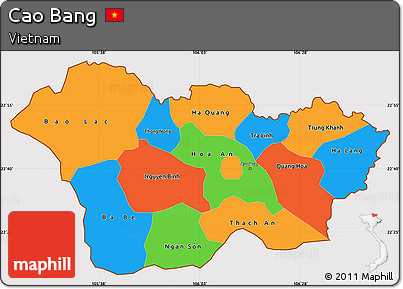 Political Simple Map of Cao Bang, cropped outside
