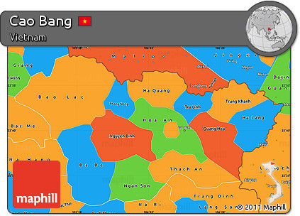 Political Simple Map of Cao Bang