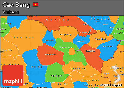 Political Simple Map of Cao Bang
