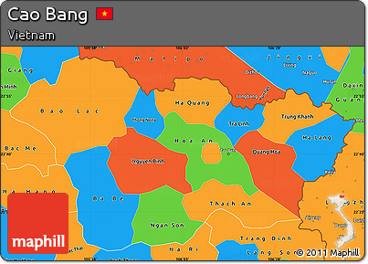 Political Simple Map of Cao Bang