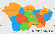 Political Simple Map of Cao Bang, single color outside