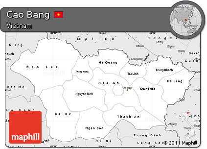 Silver Style Simple Map of Cao Bang