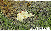Physical 3D Map of Trung Khanh, darken