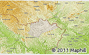 Shaded Relief 3D Map of Trung Khanh, physical outside