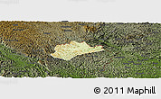 Physical Panoramic Map of Trung Khanh, darken
