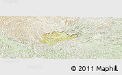 Physical Panoramic Map of Trung Khanh, lighten
