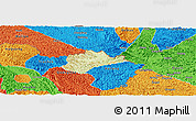 Physical Panoramic Map of Trung Khanh, political outside