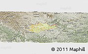 Physical Panoramic Map of Trung Khanh, semi-desaturated