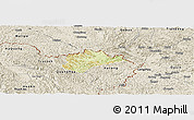 Physical Panoramic Map of Trung Khanh, shaded relief outside