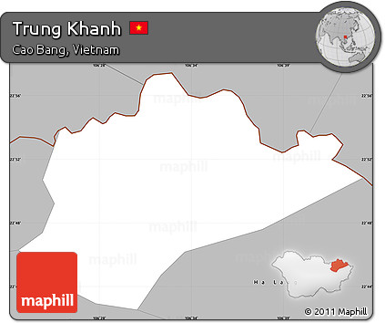 Gray Simple Map of Trung Khanh