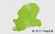 Physical 3D Map of Dong Nai, cropped outside
