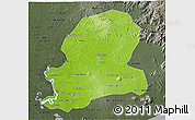 Physical 3D Map of Dong Nai, darken, semi-desaturated