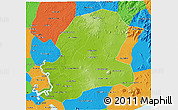 Physical 3D Map of Dong Nai, political outside