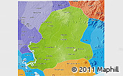 Physical 3D Map of Dong Nai, political shades outside